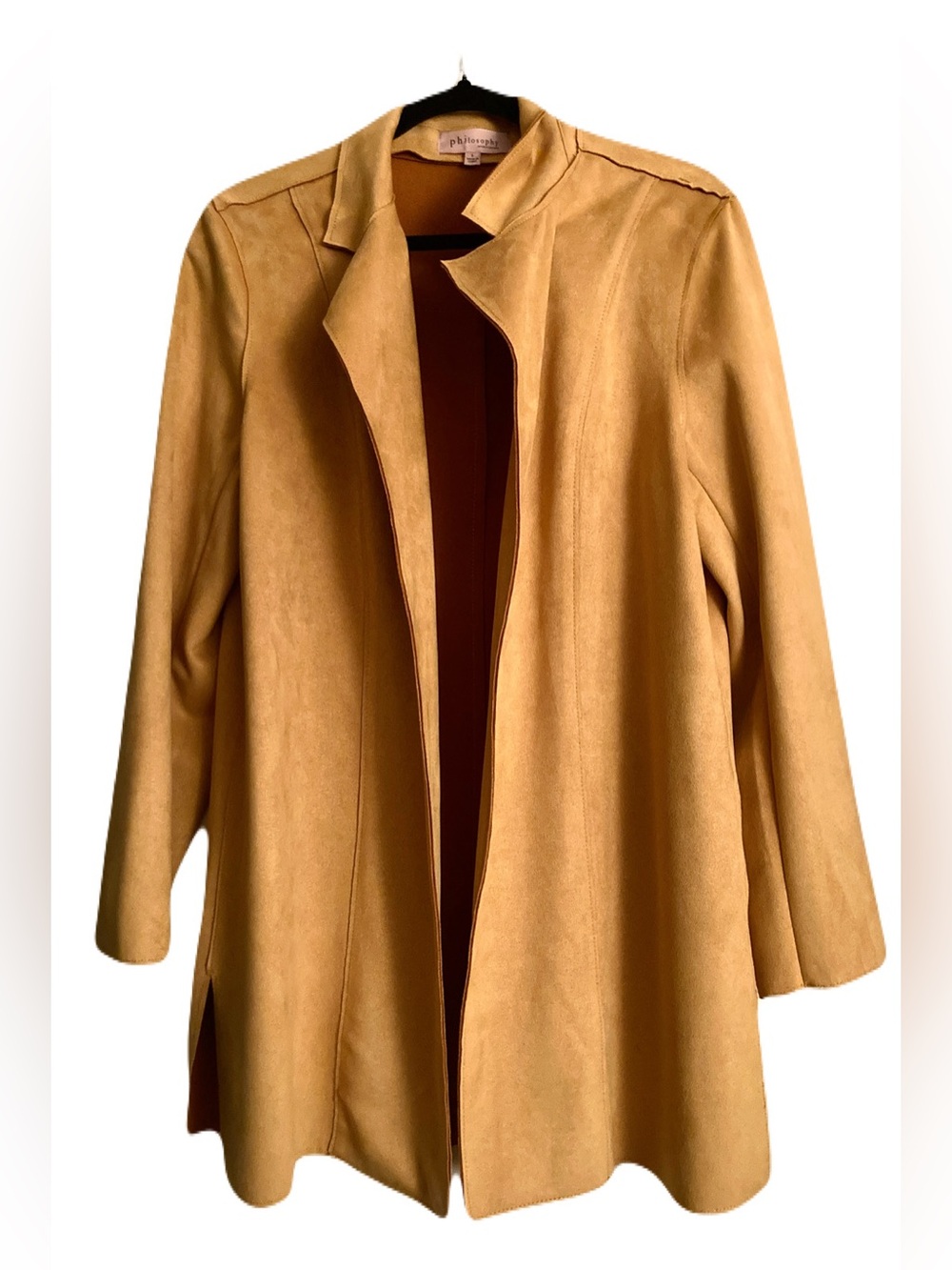 Philosophy Tan Faux Leather Trench Coat